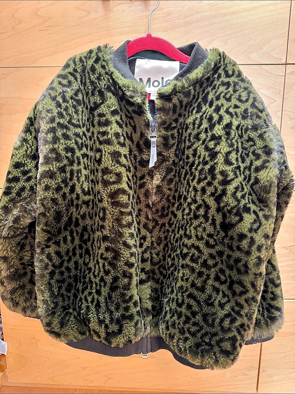 Molo Heylee Leopard-Print Jacket Green & Black Girls 140 / size 12